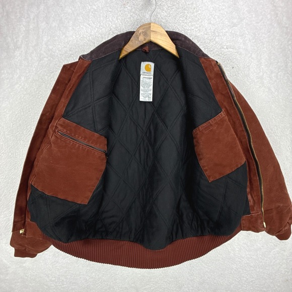Carhartt Santa Fe Jacket Quilt Lined Mens Small J14 CLY Clay Red - Picture 3 of 14